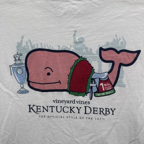 Vineyard Vines Other - Vineyard Vines Kentucky Derby T-Shirt Boys M 12/14 White Whale Logo Horse Race